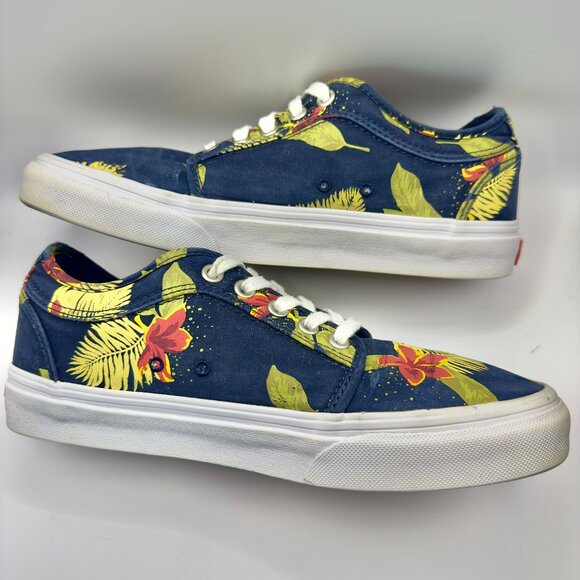 VANS Chukka Low Pro UltraCush Tropical Skate Shoes Men 7 Women 8.5 Floral Navy - Picture 3 of 8